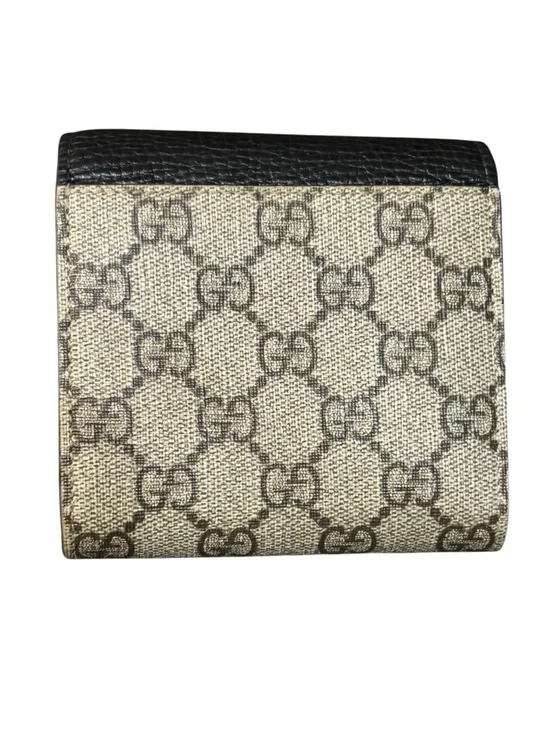 Gucci GG Marmont Compact Wallet Black Leather GG Supreme Canvas - Picture 14 of 15